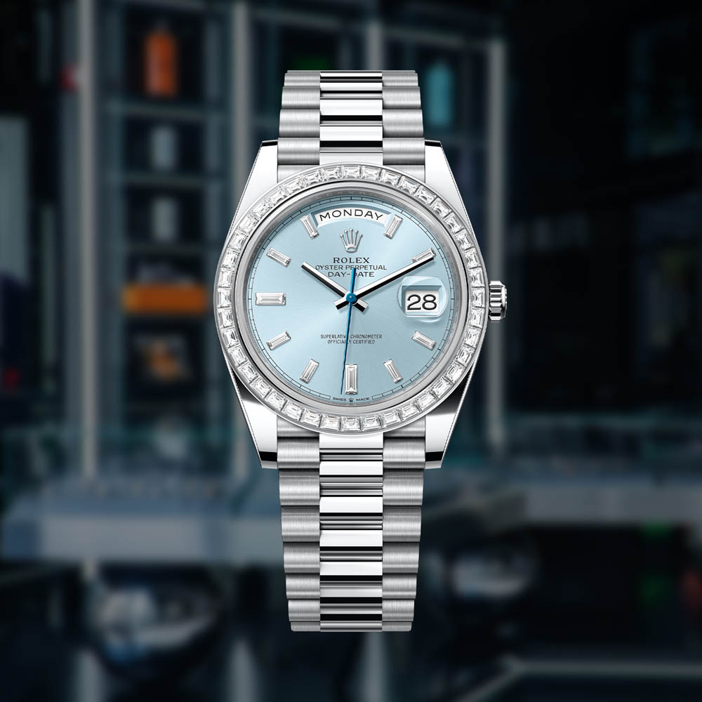 Rolex Day-Date Platinum Baguette 228396TBR | The Watch Meister