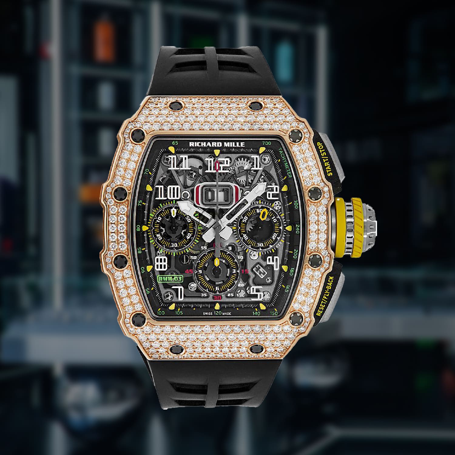 Richard Mille RM11-03 Rose Gold , Full Diamond | The Watch Meister