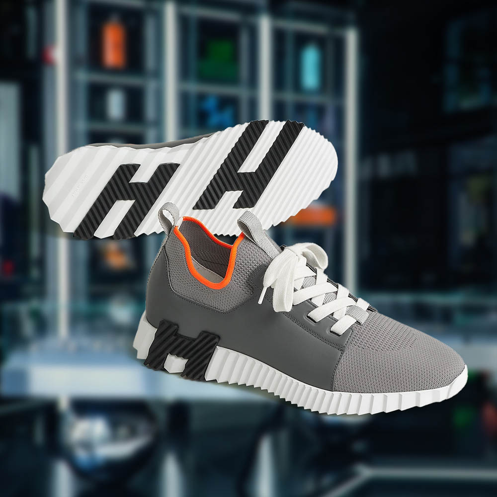 Hermes Bouncing Sneakers, Grey, White Orange | The Watch Meister